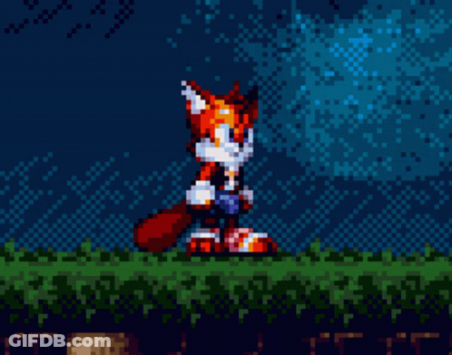 A Pixel Art Of A Red And White Fox GIF