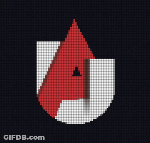 Pixel Art Red Triangle And White Circle GIF