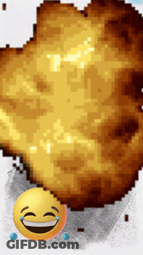 A Pixel Art Of A Smiley Face Laughing With Tears Coming Out Of It GIF