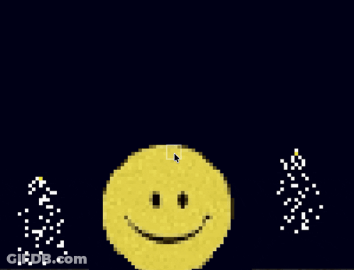 A Pixel Art Of A Smiley Face With A Square Around It GIF