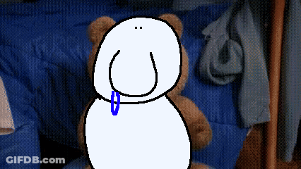 A Pixel Art Of A Teddy Bear With A Blue Collar GIF