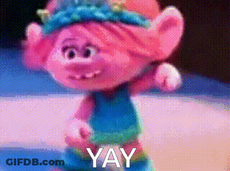A Pixel Art Of A Troll With The Word Yay Written On It . GIF