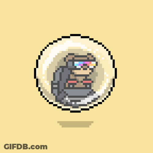 A Pixel Art Of A Turtle Wearing Sunglasses GIF
