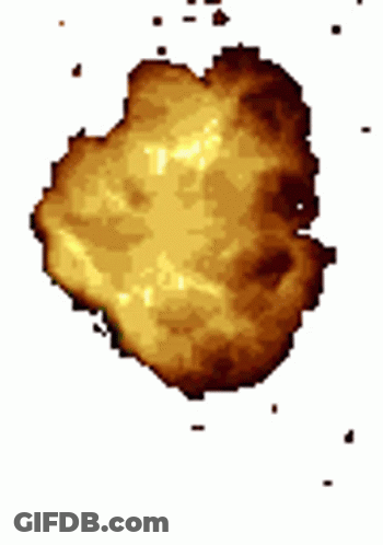 A Pixel Art Of An Explosion On A White Background . GIF