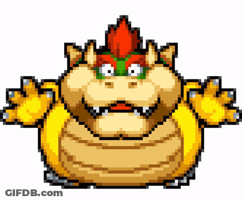 A Pixel Art Of Bowser From Super Mario GIF