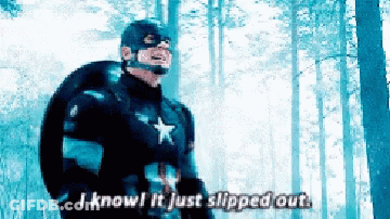 Pixel Art Captain America Saying I Know It Just Slipped Out GIF
