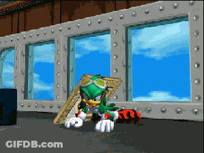 A Pixel Art Of Jet The Hedgehog Sitting On The Ground In Front Of A Window GIF