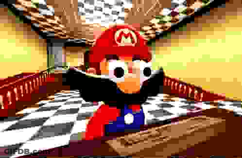 A Pixel Art Of Mario In A Video Game . GIF