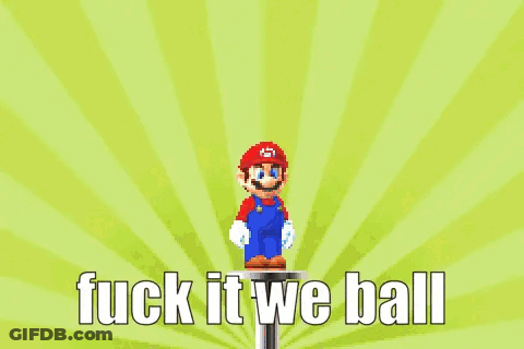 A Pixel Art Of Mario Standing On Top Of A Yellow Button . GIF