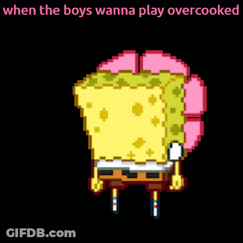 A Pixel Art Of Spongebob With A Flower On His Head GIF