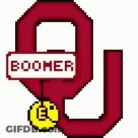 A Pixel Art Of The Oklahoma State University Logo With A Smiley Face GIF