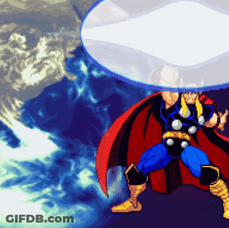 A Pixel Art Of Thor In A Cape GIF