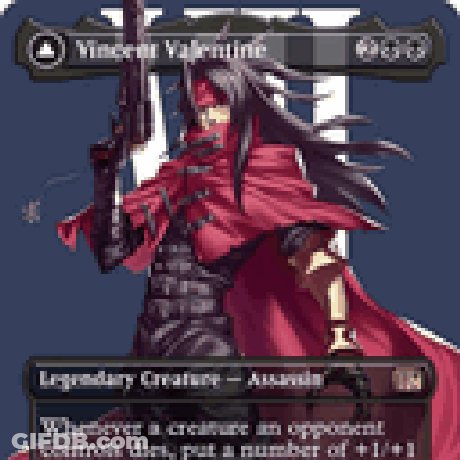 A Pixel Art Of Vincent Valentine From Final Fantasy GIF