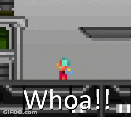 A Pixel Art Scene With The Words Whoa On The Bottom Right GIF