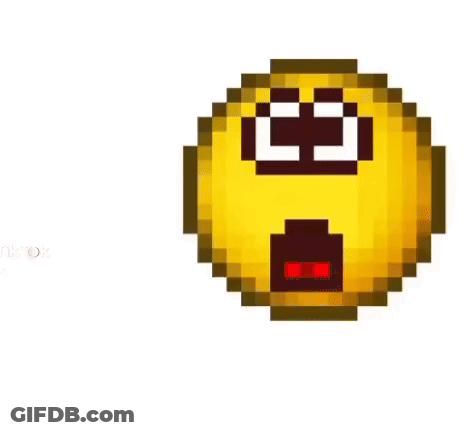 A Pixel Art Smiley Face With A Hand Pointing To It . GIF
