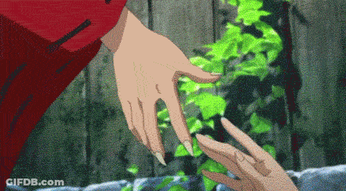 A Pixelated Drawing Of A Hand Reaching Out To Another Hand GIF