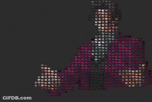A Pixelated Drawing Of A Man In A Suit And Tie GIF