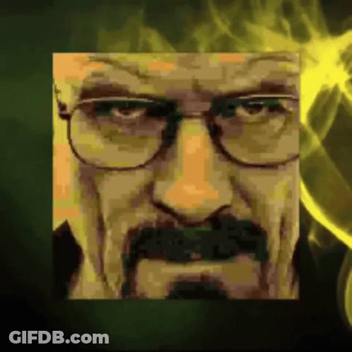 A Pixelated Drawing Of A Man With Glasses And A Mustache GIF