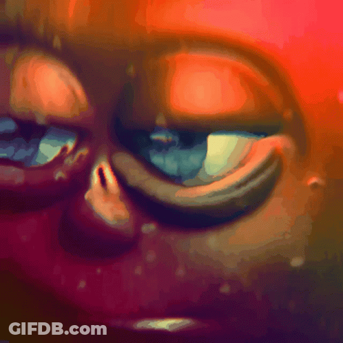 A Pixelated Drawing Of A Person 'S Face With A Red Background GIF