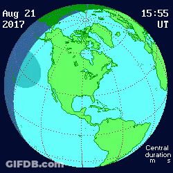 A Pixelated Globe With The Date Aug 21 2017 And The Time 15:55 GIF