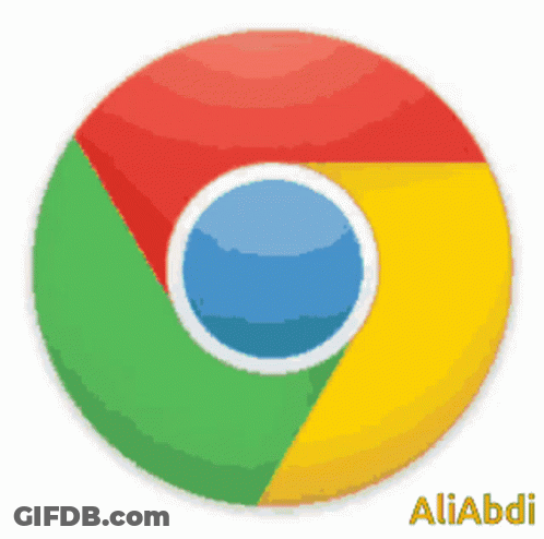 A Pixelated Google Chrome Logo With The Name Aliabdi Underneath It GIF