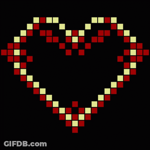 A Pixelated Heart With The Words " Bepho Libe " Written Inside Of It GIF