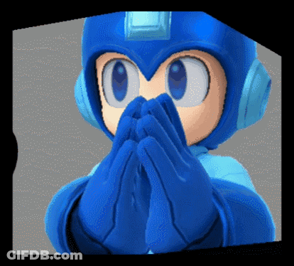 A Pixelated Image Of A Cartoon Character Covering His Mouth With His Hands GIF