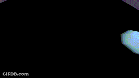 A Pixelated Image Of A Cartoon Character With A Purple And Yellow Stripe GIF
