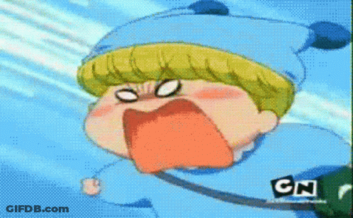 A Pixelated Image Of A Cartoon Character With Cn On The Bottom Right GIF