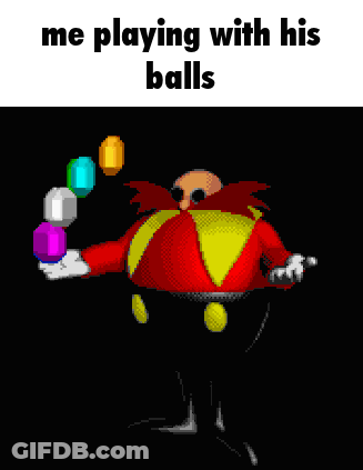 A Pixelated Image Of A Cartoon Character With The Words " Me Playing With His Balls " On The Bottom GIF