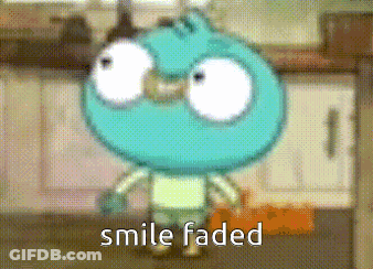 A Pixelated Image Of A Cartoon Character With The Words Smile Faded Below It GIF