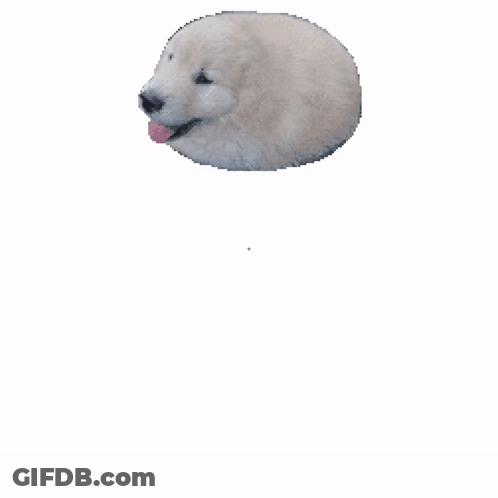A Pixelated Image Of A Dog 'S Head With Its Tongue Out GIF