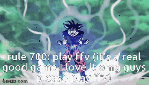A Pixelated Image Of A Dragon Ball Z Character With The Words Rule 700 Play Ffv GIF
