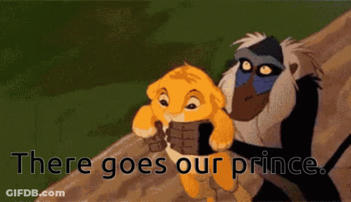A Pixelated Image Of A Lion And A Monkey With The Words There Goes Our Prince GIF