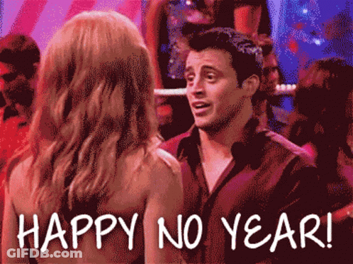 A Pixelated Image Of A Man And A Woman With The Words Happy No Year GIF