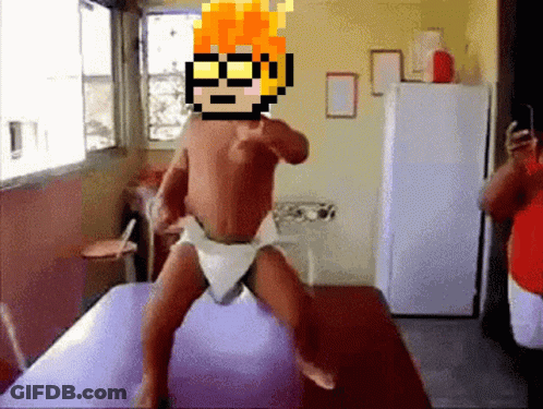 A Pixelated Image Of A Man In A Diaper GIF