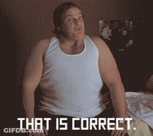 A Pixelated Image Of A Man Sitting On A Bed With The Words That Is Correct GIF