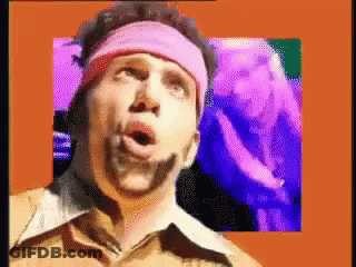 A Pixelated Image Of A Man With A Pink Headband GIF
