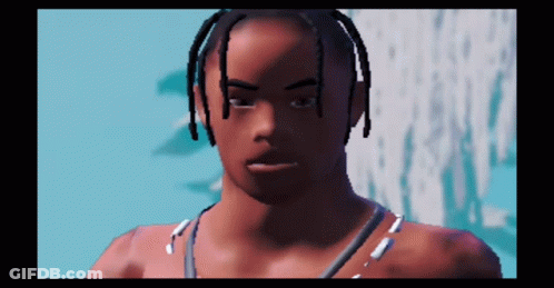 A Pixelated Image Of A Man With Dreadlocks Looking At The Camera GIF