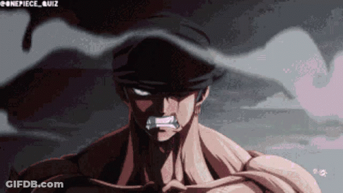 A Pixelated Image Of A Man With The Word Onepiece On The Bottom Right GIF