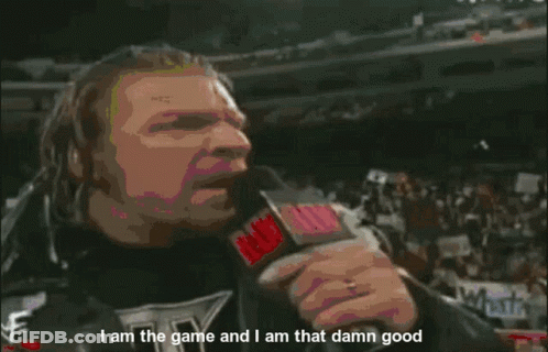 A Pixelated Image Of A Man With The Words I Am The Game And I Am That Damn Good GIF