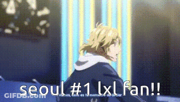 A Pixelated Image Of A Man With The Words Seoul # 1 Lxl Fan Written Above Him GIF