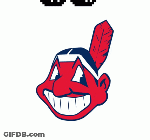 A Pixelated Image Of A Native American With A Feather In His Hair GIF