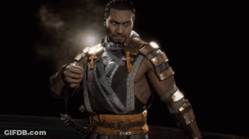 A Pixelated Image Of A Person Holding A Sword With The Word Cancel In The Lower Right Corner GIF