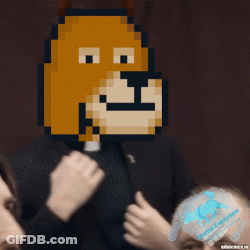 A Pixelated Image Of A Priest With A Lion On His Head GIF