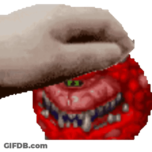 A Pixelated Image Of A Shark 'S Mouth With Sharp Teeth GIF