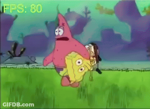 A Pixelated Image Of A Spongebob Squarepants Character With The Number 87 Visible GIF
