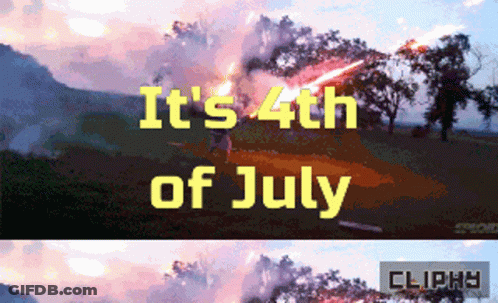 A Pixelated Image Of Fireworks With The Words It 'S 4Th Of July Below It GIF