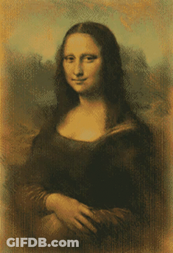 A Pixelated Portrait Of A Woman With Long Hair GIF