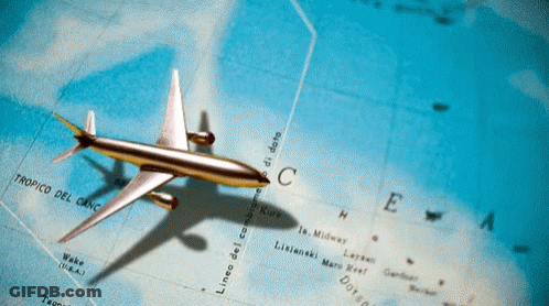 A Plane Is Flying Over A Map That Says Tropico Del Cinc GIF